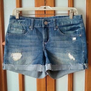 Women's Jrs Y2K Denim Midrise Shorts By So, Sz 9 In Great Condition